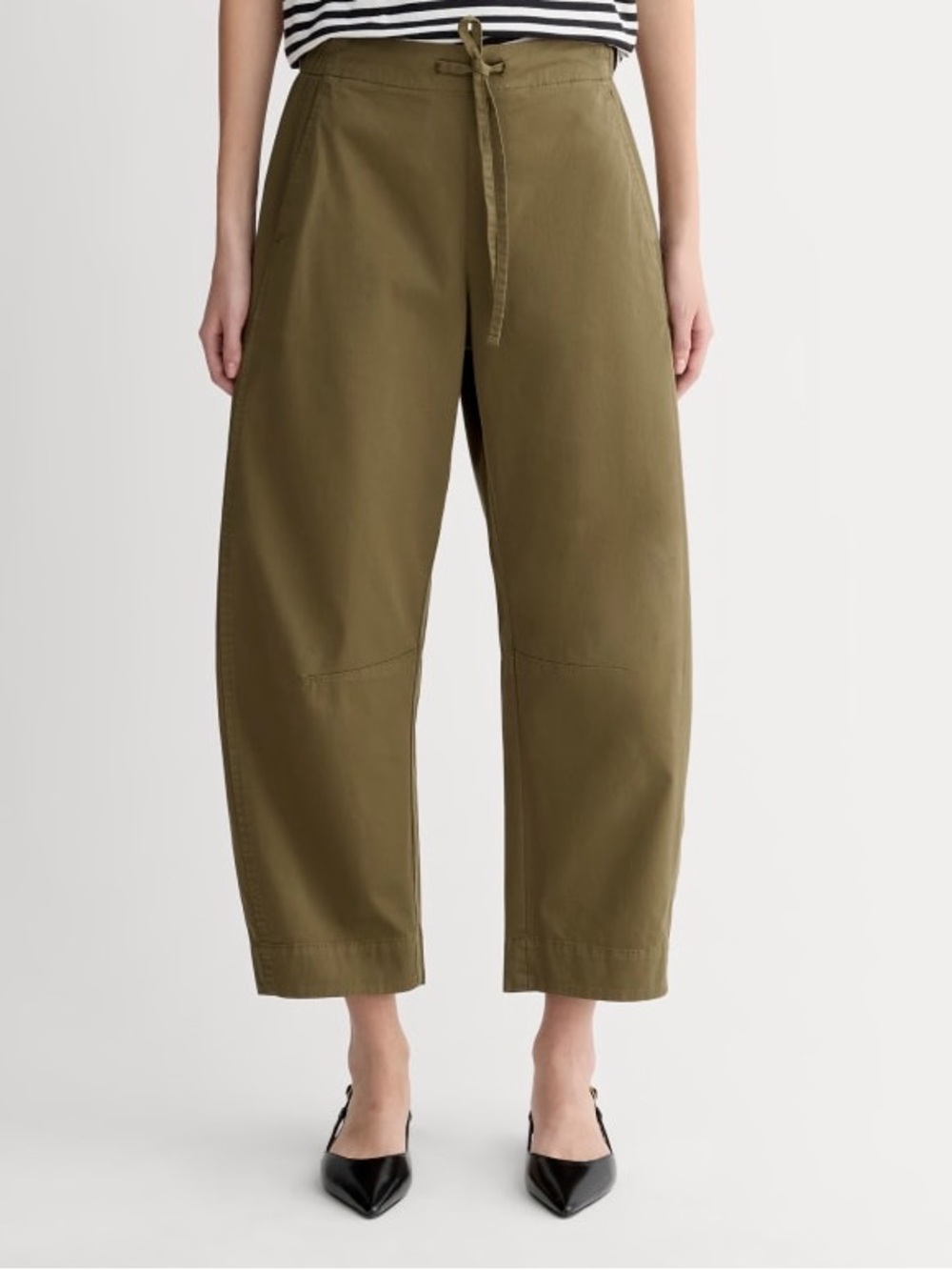 Everlane Organic Easy Barrel Pant in Olive